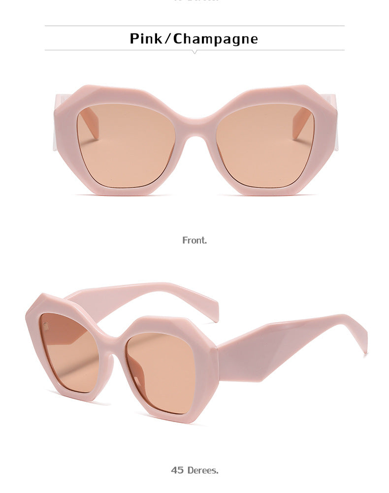 Sunglasses for Women New Irregular Frame Sunglasses for Women European and American Trendy Large Frame Sunglasses Sun Protection Glasses