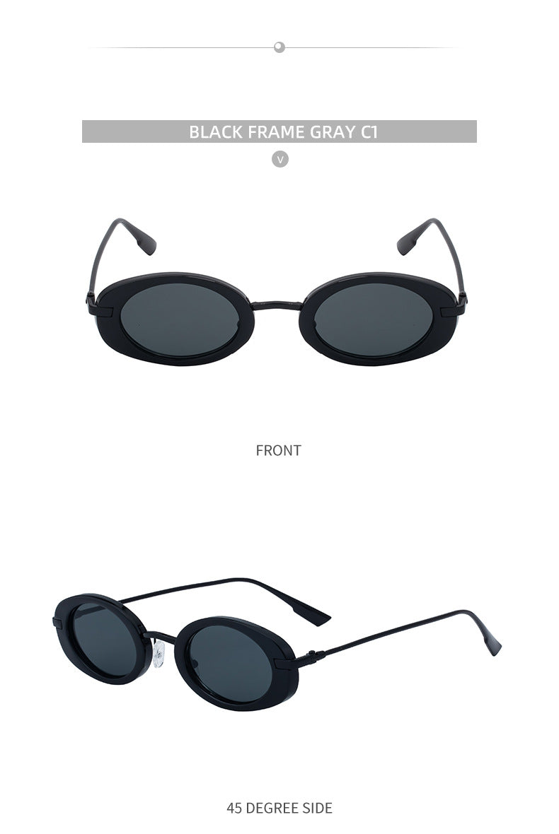 2025New European and American Fashion Oval Small Frame Sunglasses for Women, Trendy Personality Sun Protection Sunglasses Wholesale