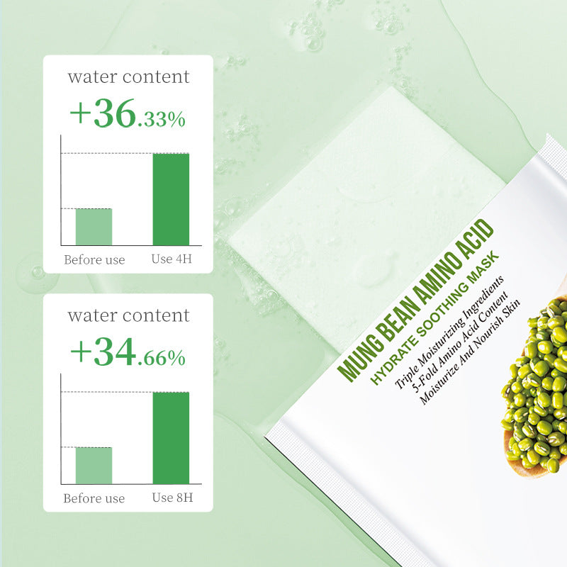 Amino Acid Mask25g BIOAOUA Mung Bean Hydrating Moisturizing Tablets Pack Cross-Border Wholesale