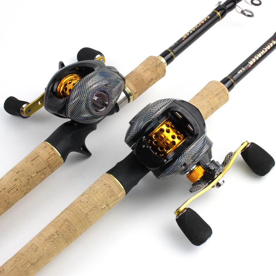 A Fishing Gear Gun Handle Retractable Lure Water Drop Reel Combo Ultra-light Ultra-short Fishing Rod Wooden Handle Rod
