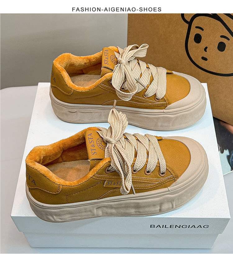 Women's White Sneakers2025New Spring and Autumn Trendy Casual Versatile Platform Thick-Soled Loafers