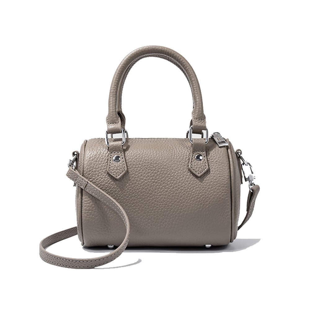 Guangzhou High-Quality Texture Genuine Leather Boston Pillow Bag for Women2024New first-layer cowhide handbag and crossbody bag