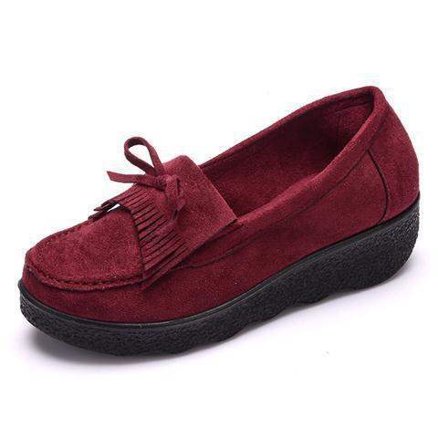 Spring and Autumn Old North Cloth Shoes Shallow Mouth Rocking Single Shoes Platform Thick Sole Loafers Wedge Women's Shoes Black Work Shoes41