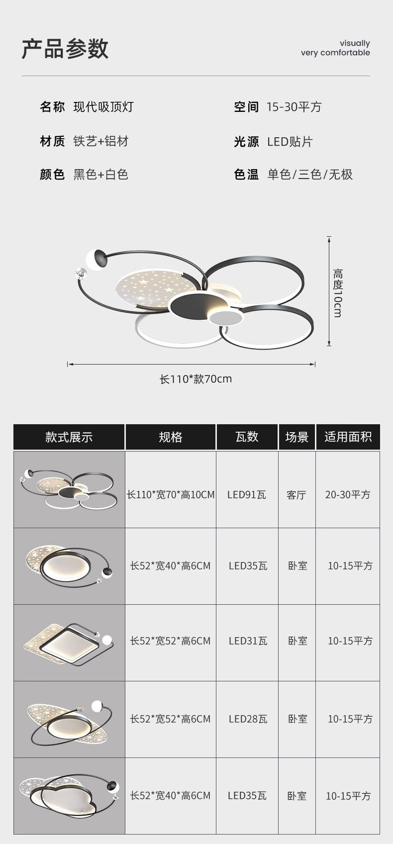 Zhongshan Lamp New Model Living Room Lamp Modern Simple Elegant Full Spectrum High-end Main Lamp Whole House Package Combination Lighting Fixture