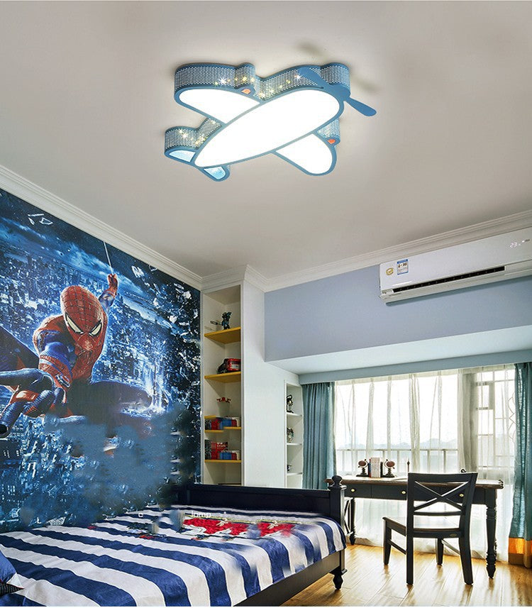Children's Room Lamp Modern Simple Nordic Creative Boys and Girls Bedroom Airplane led Ceiling Light Non-Glaring Study Lamp