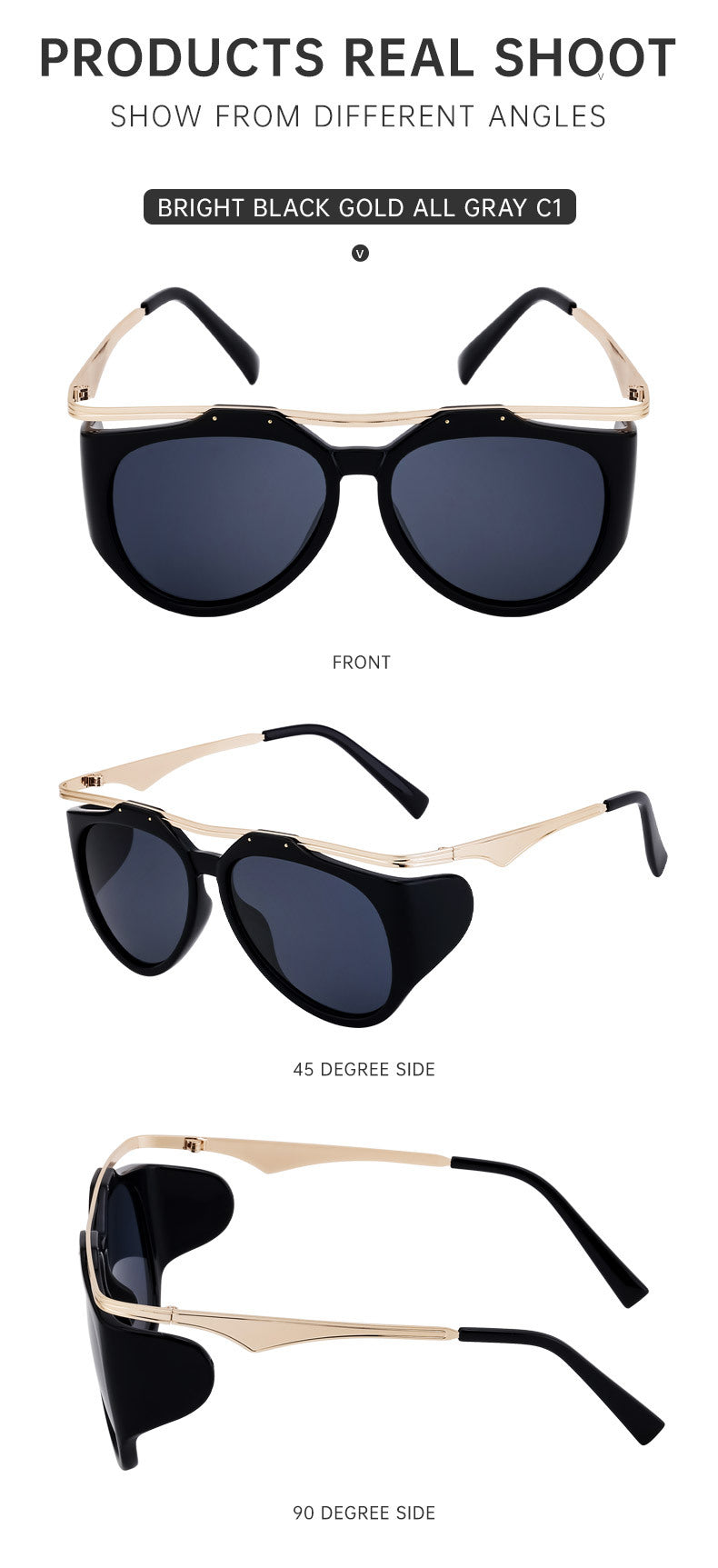 Europe and America INS Fashionable Sunglasses for Women, Irregular Cat Eye Sunglasses, Trendy Full Frame Sun Protection Glasses sunglasses