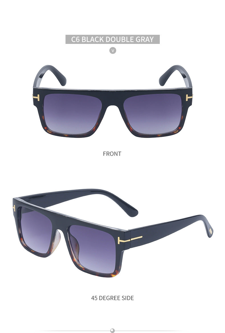 European and American retro women's sunglasses T Square Frame Sunglasses for Women Trendy Glasses Wholesale sunglasses