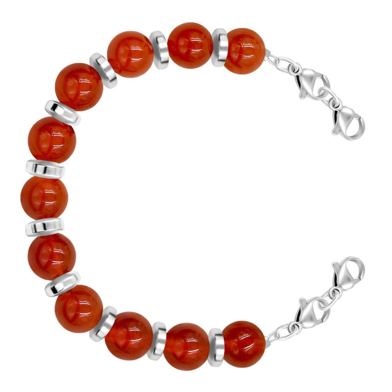 Women's Protein Yellow Jade Bracelet with Lobster Clasp, Can Hang Pendants DIY Bracelet8mm Beaded Agate Tiger Eye Spacer Bracelet