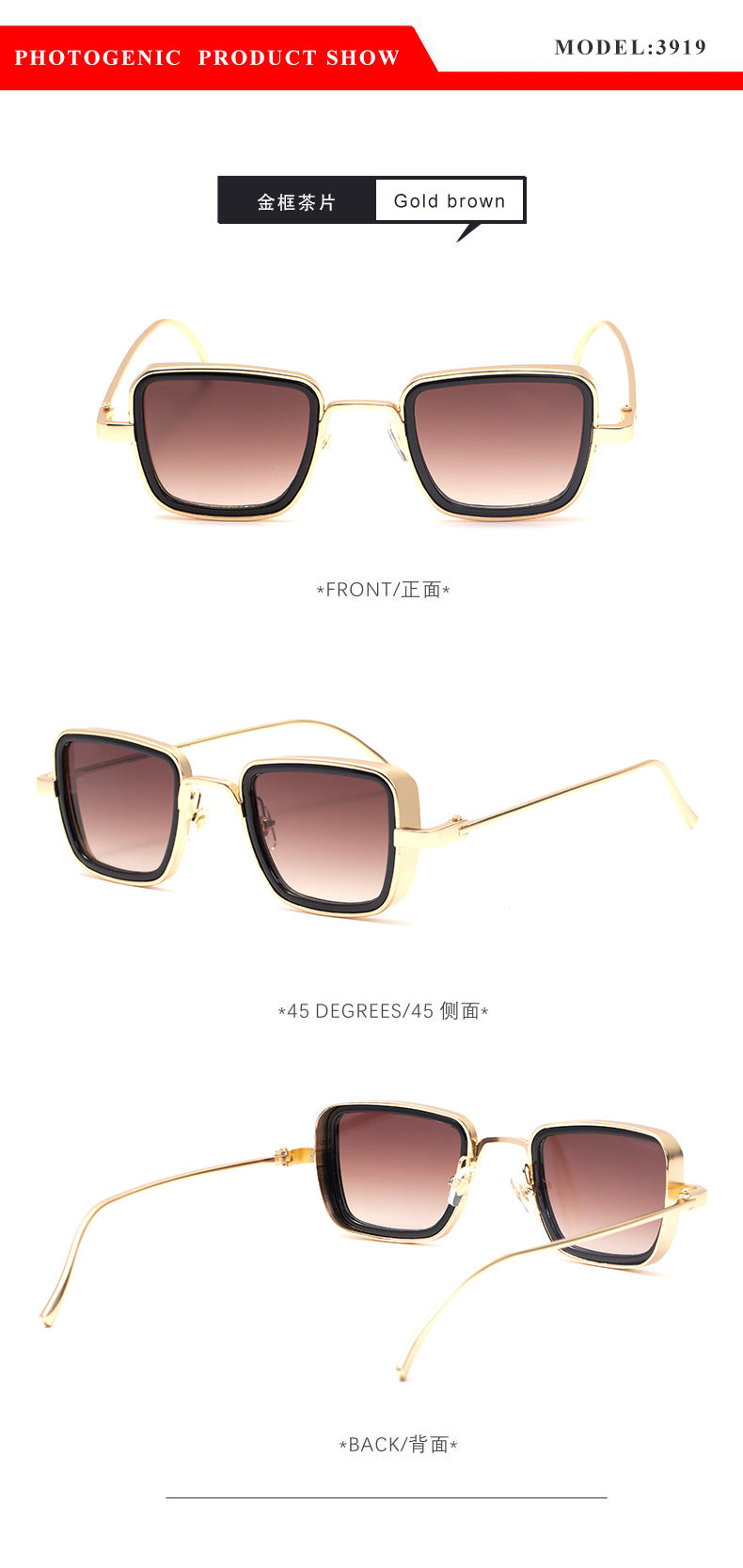 KABIR SINGH Steampunk Small Square Frame Sunglasses for Men High-end Indian Sunglasses Men's Glasses