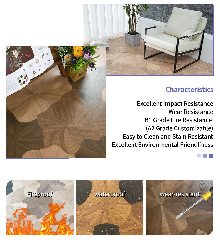 Custom 15mm Solid Wood Oak Lotus Pattern Waterproof Anti-Slip Decorative Laminate Flooring | Premium Engineered Exterior