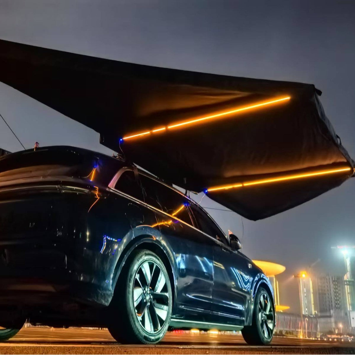 New360Full Lamp Boneless Fan-Shaped Car Side Tent Camping Large Space Outdoor Waterproof Camping Car Tent