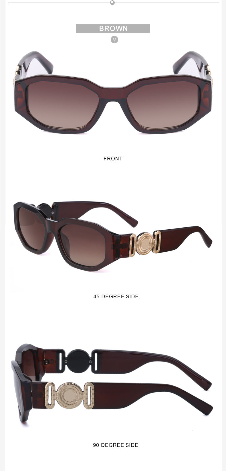 2025New Small Square Frame Sunglasses European and American Trendy Head-Shaped Polygonal Glasses Small Frame Sunglasses for Men