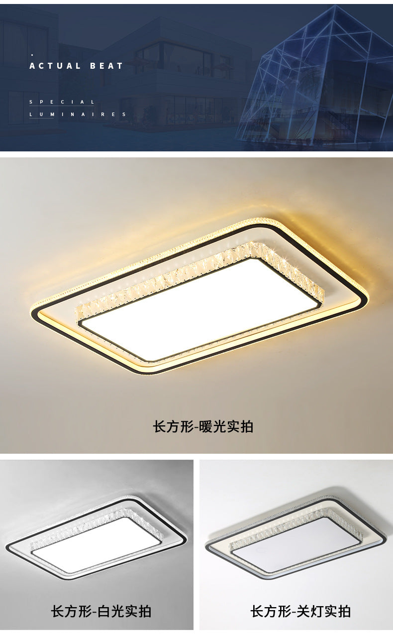 Wholesale Large Living Room Lamp2025New Year's Light Luxury Crystal led Ceiling lamp simple modern elegant bedroom lighting fixture