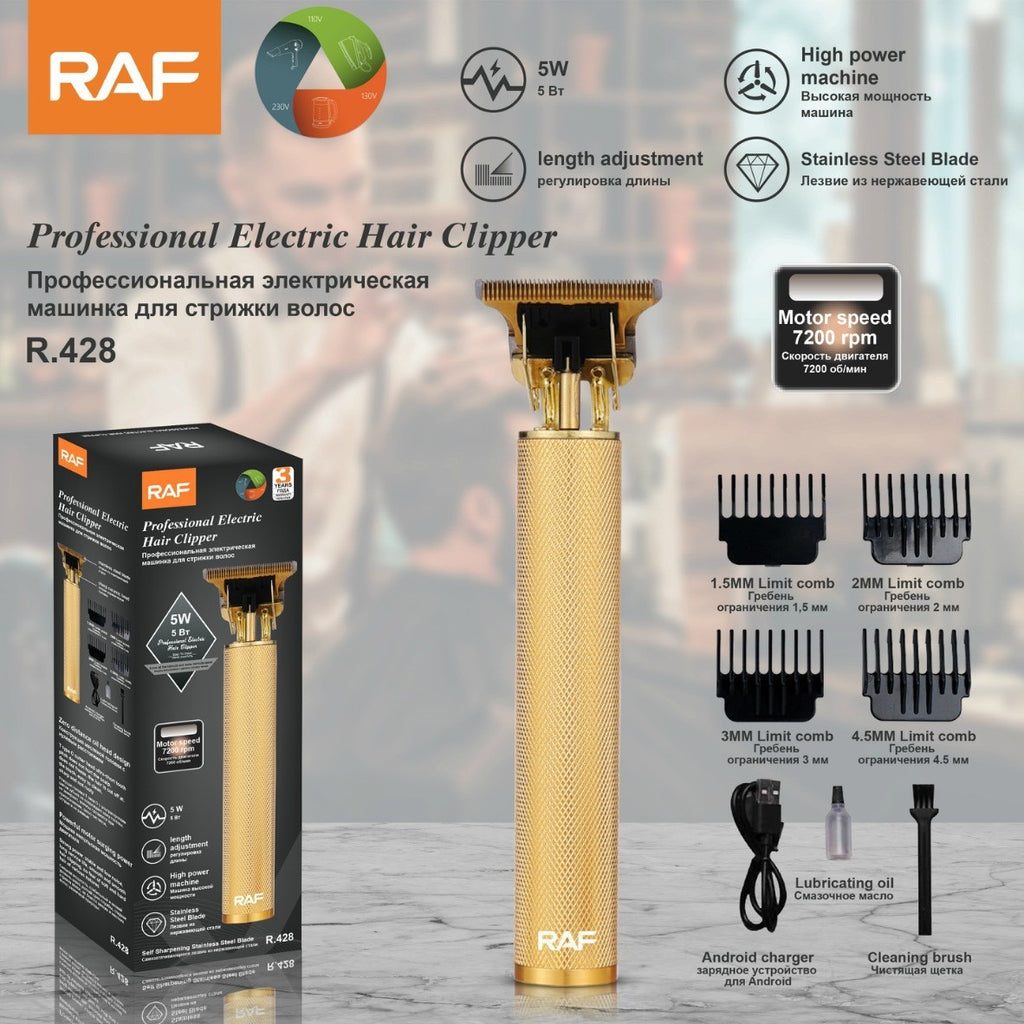 RAF Electric Hair Clipper for Home Use, Metal Oil Head Rechargeable Electric Shaver