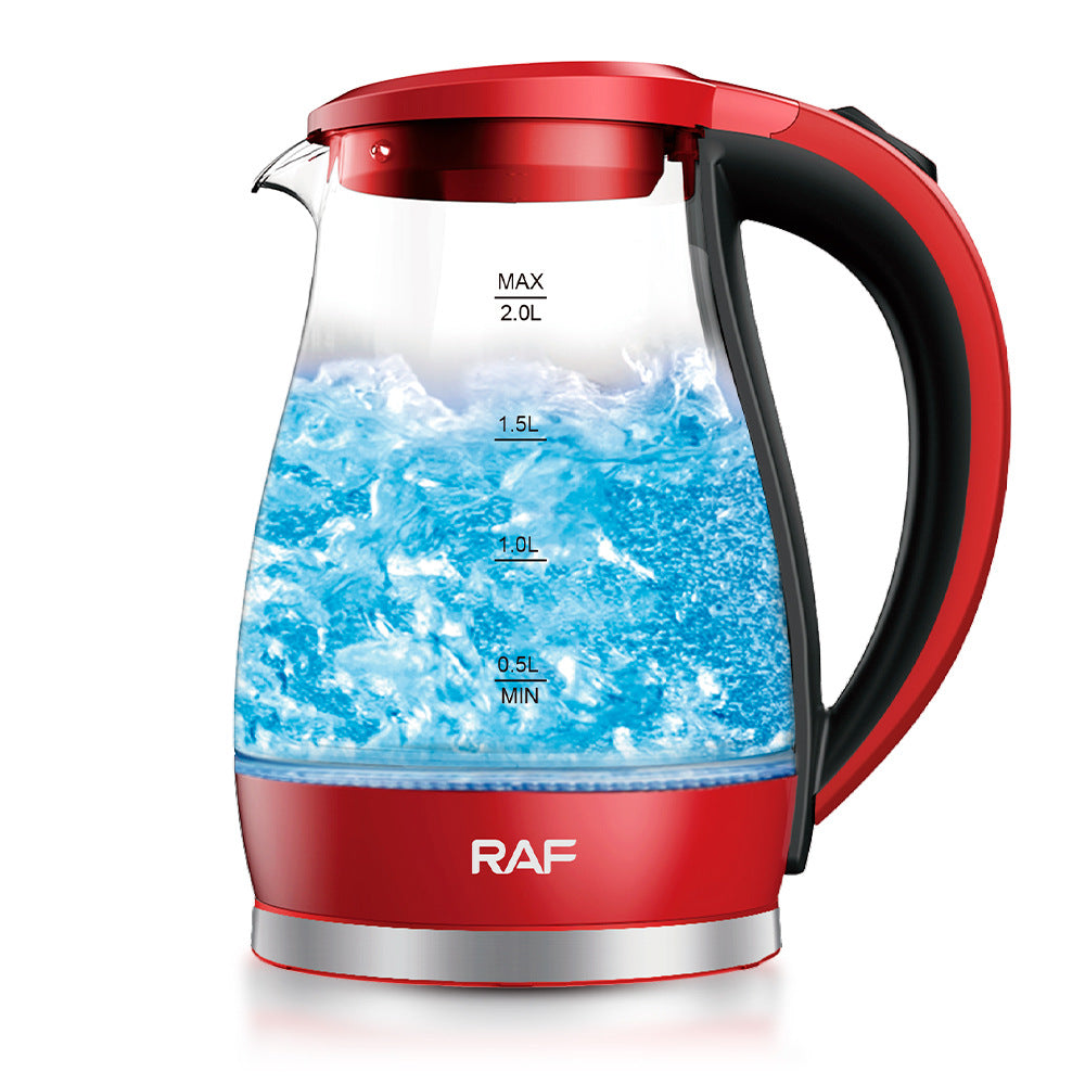RAF European Standard Visible High Borosilicate Glass Kettle Automatic Power-off Electric Kettle High Power2L