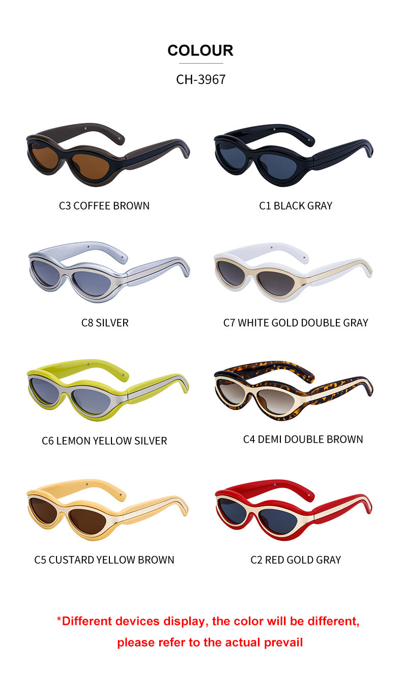 New European and American Y2K Cat Eye Sunglasses for Women Street Style Small Frame Sunglasses for Men Trendy Wholesale sunglasse