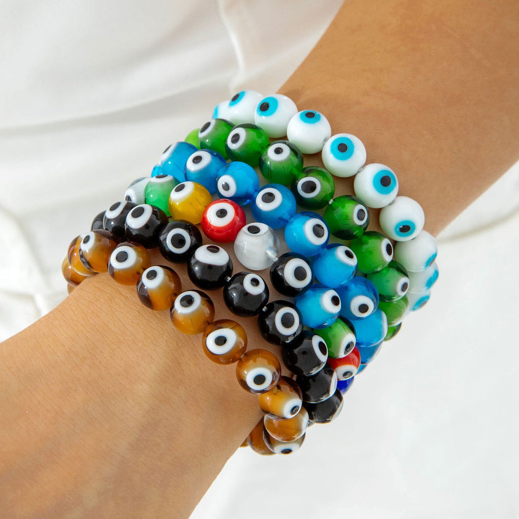 European and American Ornament Bohemian Devil's Eye Beaded Bracelet  Fashionable and Unique Eye Elastic Bracelet Wholesale