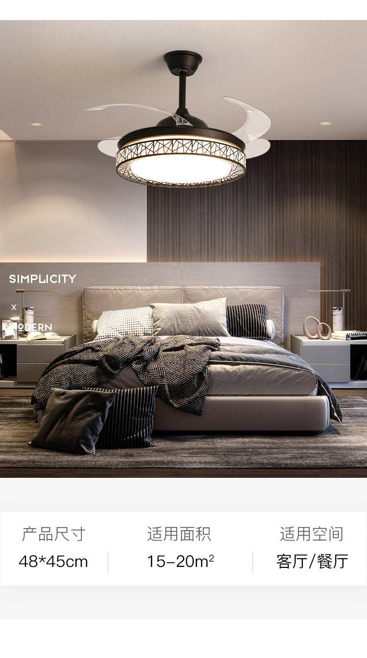 Ceiling Fan Light for Living Room, Bedroom, Dining Room, Nordic Postmodern Style, Luxury Lighted Electric Fan Ceiling Light