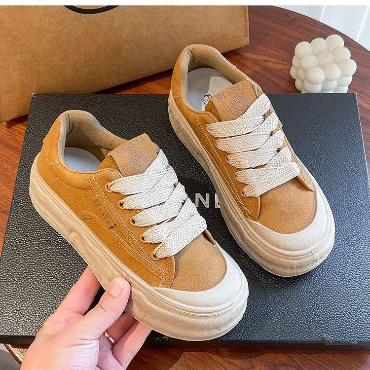 Women's White Sneakers2025New Spring and Autumn Trendy Casual Versatile Platform Thick-Soled Loafers