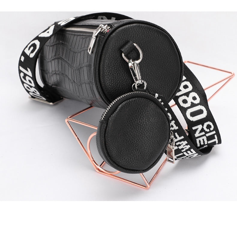 Crocodile Pattern Single Shoulder Women's Bag Trendy Fashion Crossbody Bag Niche Versatile Personality Mini Cylinder Underarm Women's Bag