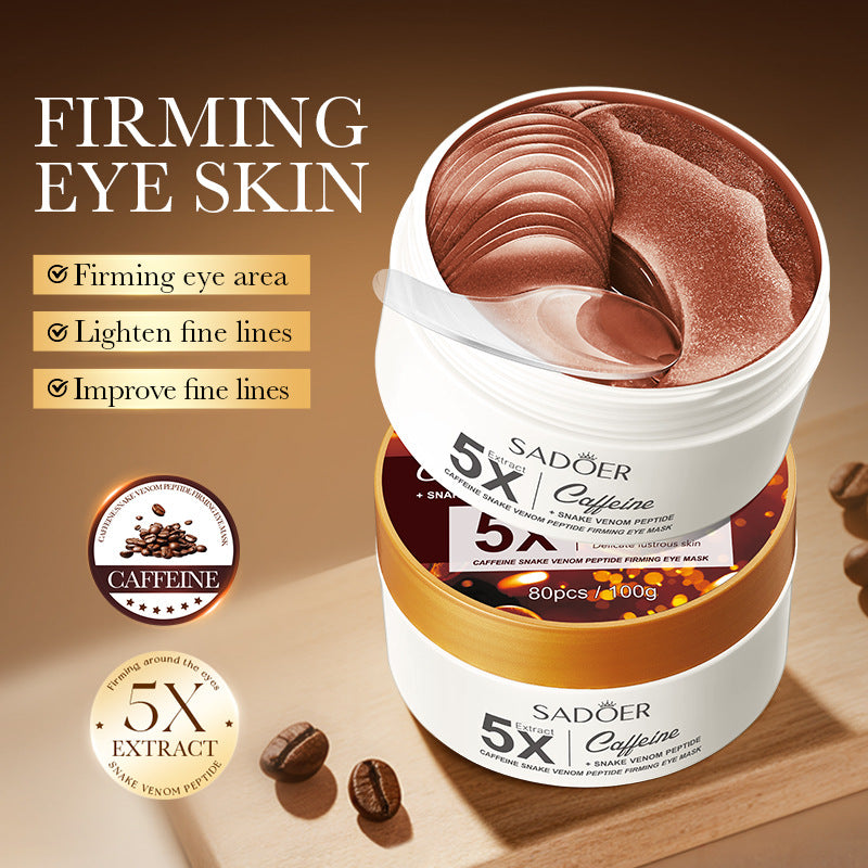 Cross-border Boxed Eye Mask80pcs/100g  Snake Venomoid Peptide Seaweed Condensing Smooth Eye Mask Export Manufacturer Wholesale