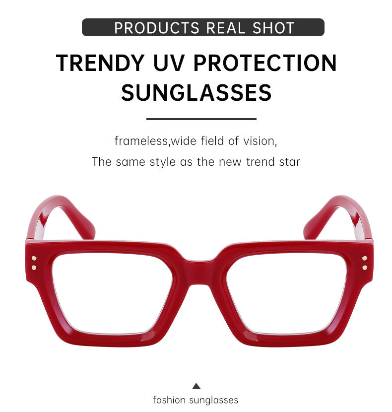 2025New European and American Fashion Square Frame Glasses for Women, Can Be Paired with Prescription or Non-Prescription Lenses, Men's Optical Frames Wholesale