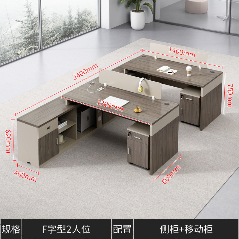 Financial Office Desk Employee Position Staff Office Desk and Chair Set Simple Modern Three-Person Company Computer Desk