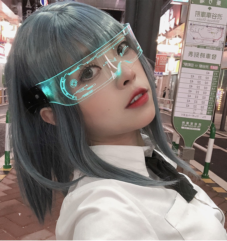 LED Light-emitting Glasses Trendy Future Technology Style Same Style Bar Disco Flashing Rechargeable Glasses