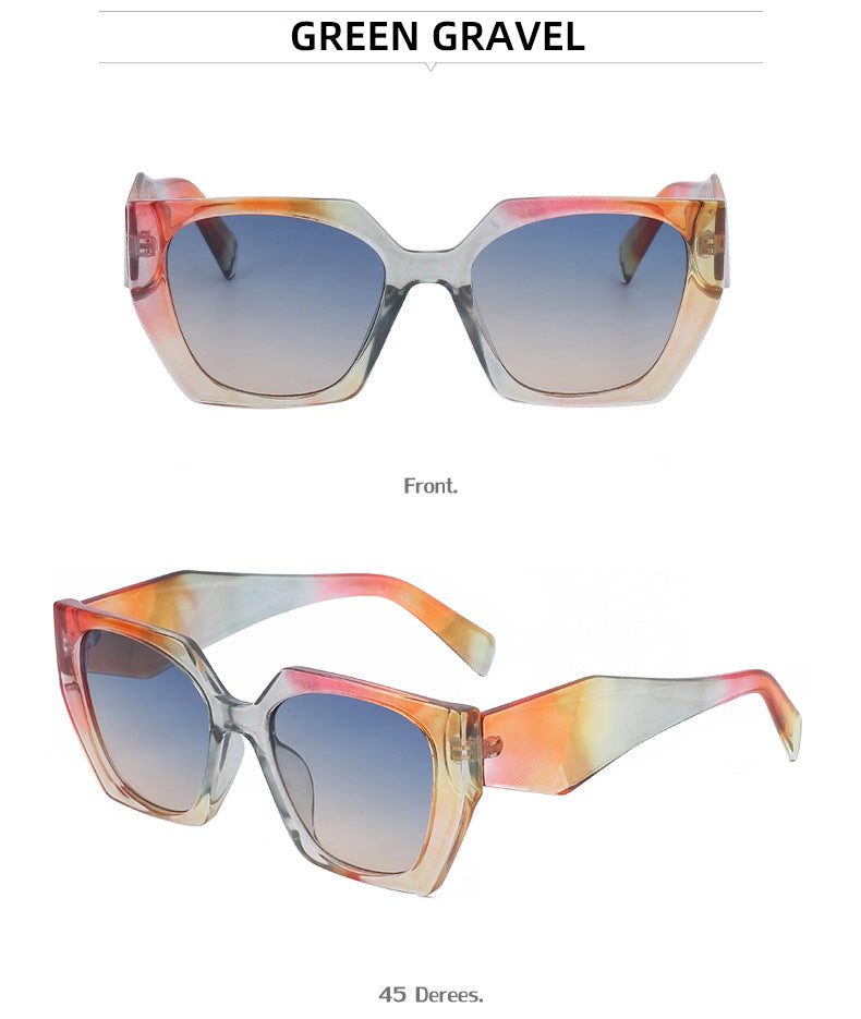 New Fashion Cat Eye Wide Leg Sunglasses for Women with High-end Feel ins Wholesale full frame sunglasses UV protection