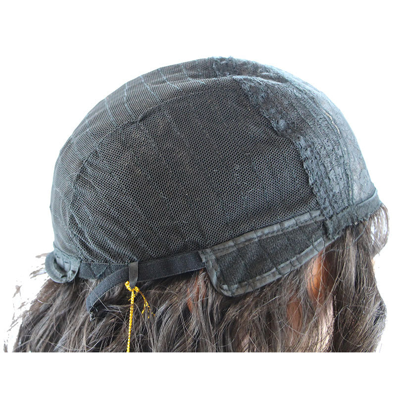 wig Hairband Head Cover Wig Natural Black Synthetic Fiber Forehead Hand Hook Export Long Curly Hair Middle Part Middle Part Long Curly