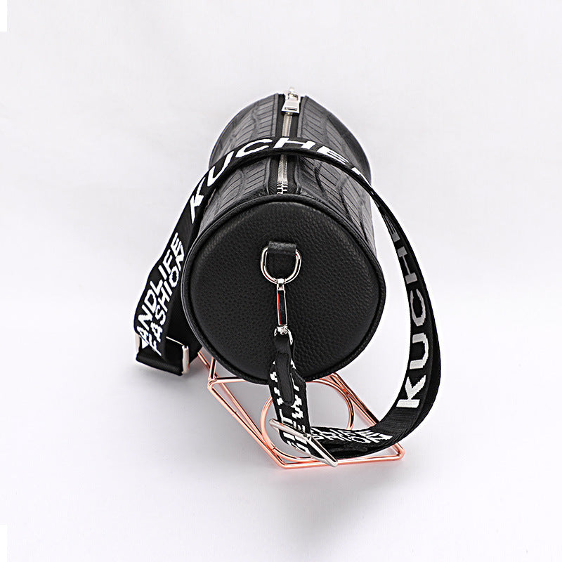 Crocodile Pattern Single Shoulder Women's Bag Trendy Fashion Crossbody Bag Niche Versatile Personality Mini Cylinder Underarm Women's Bag