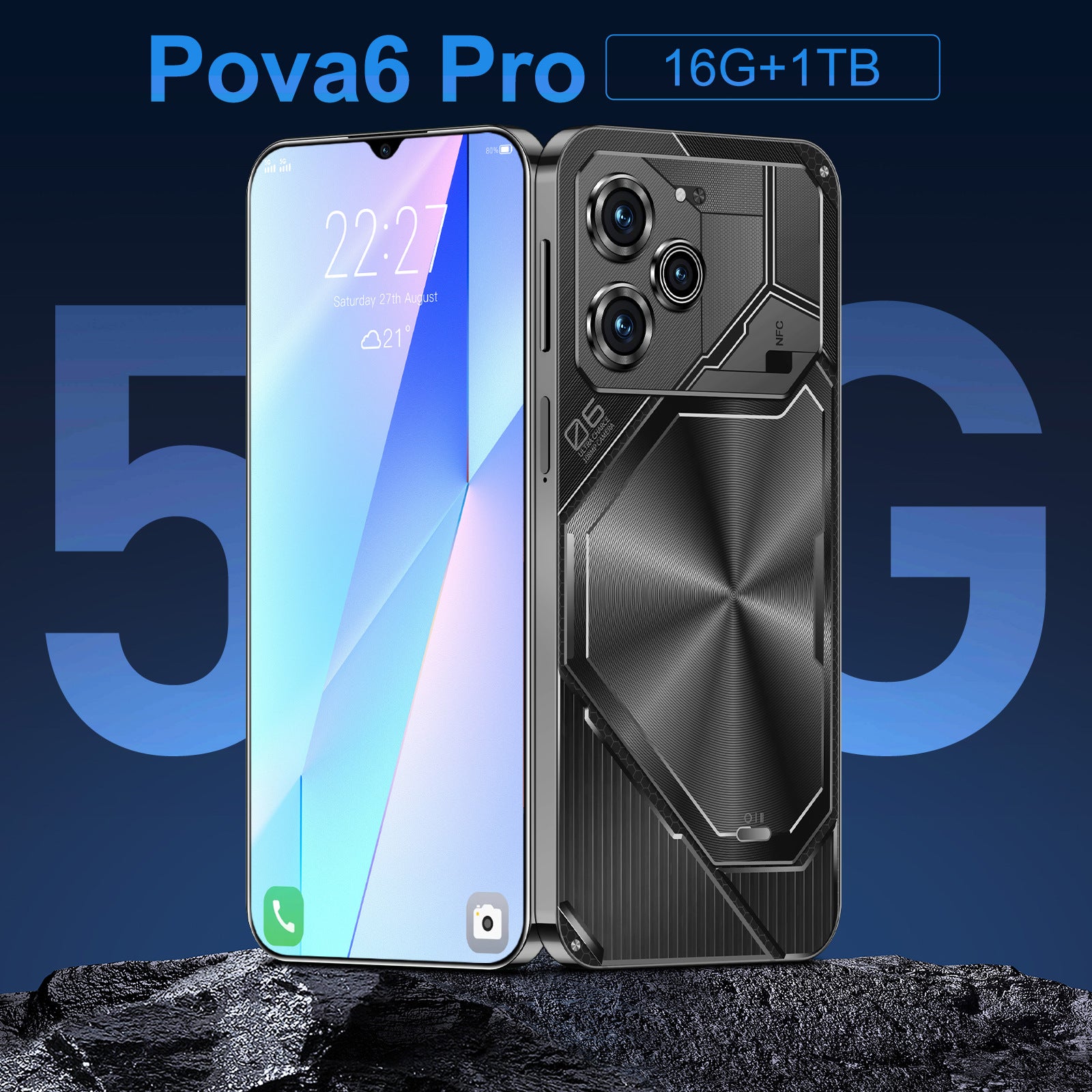 Hot-selling Mobile Phones Pova6 Pro Android Large Screen16+1T Smartphone In Stock Factory Price(Popular)