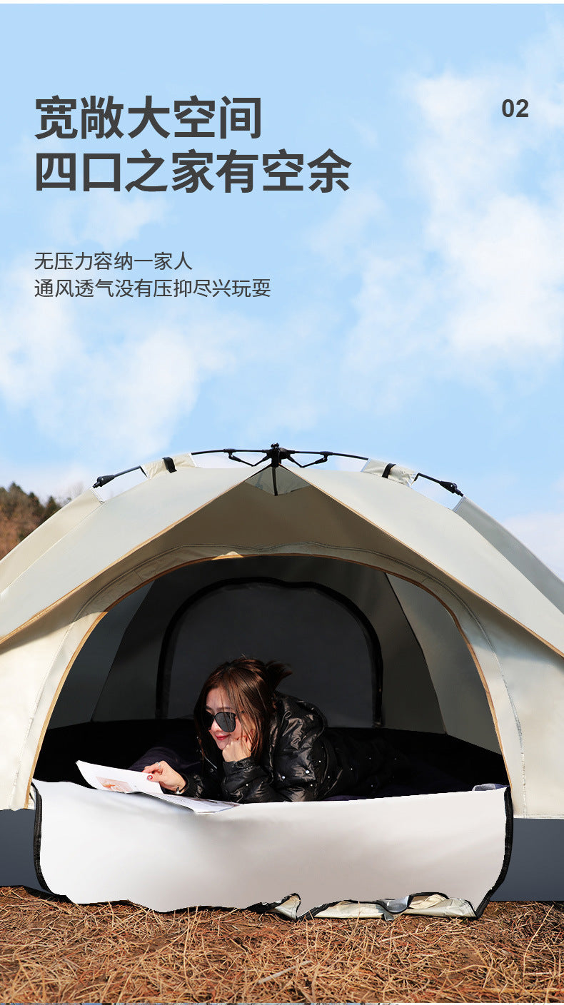 Automatic Outdoor Tent3-4Double2Single Person Household No-Assembly Children's Quick-Open Camping Shelter Sunproof Rainproof