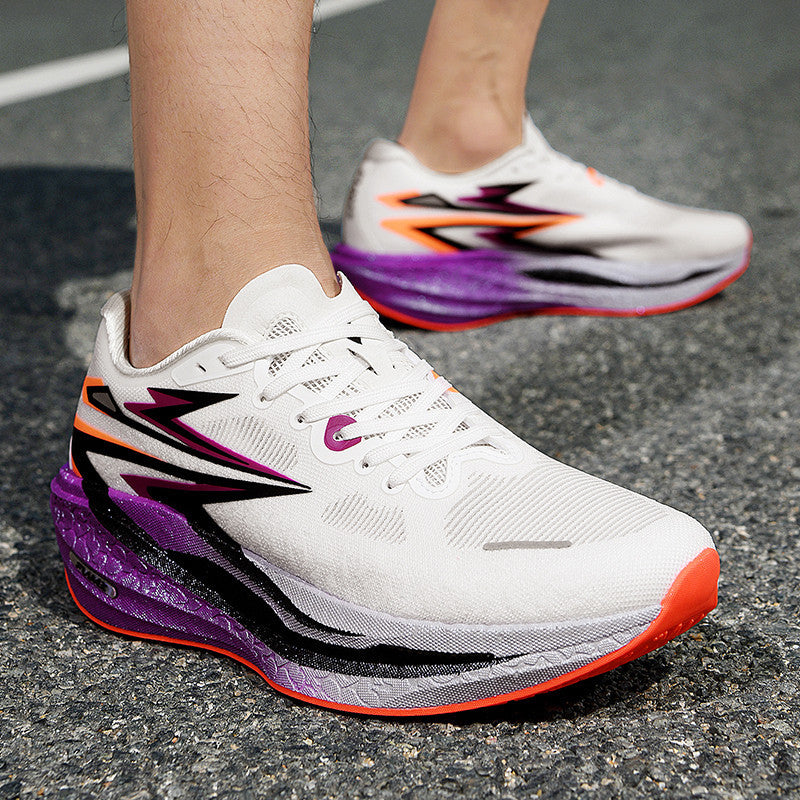 Fashion Four Seasons New Popcorn Carbon Plate Breathable Couple Running Shoes Comfortable Unisex Sports Shoes