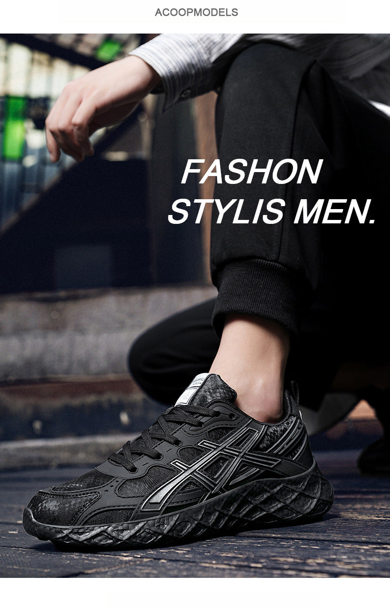 Men's Shoes2025Spring and Summer New Popcorn Soft Bottom Mesh Breathable Sports Shoes Casual Lightweight Shock Absorption Running Shoes