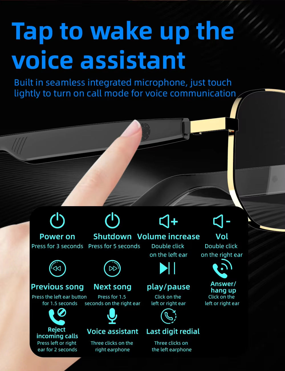 SG AI Smart Wearable Headset Glasses New Multi-Function