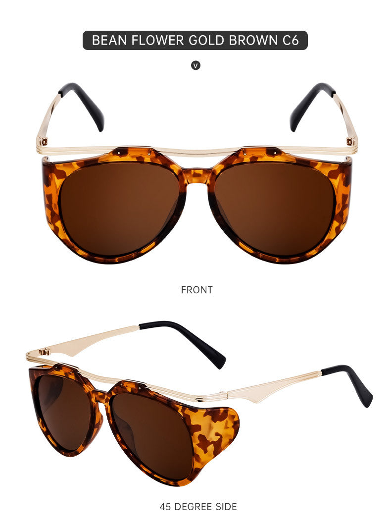 Europe and America INS Fashionable Sunglasses for Women, Irregular Cat Eye Sunglasses, Trendy Full Frame Sun Protection Glasses sunglasses