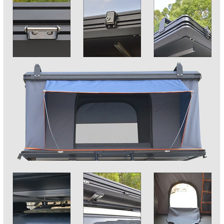 Manufacturer Direct Delivery Car Top Tent Hard Top Double Person Outdoor Camping Equipment Aluminum Alloy Car Roof Camping Car Special