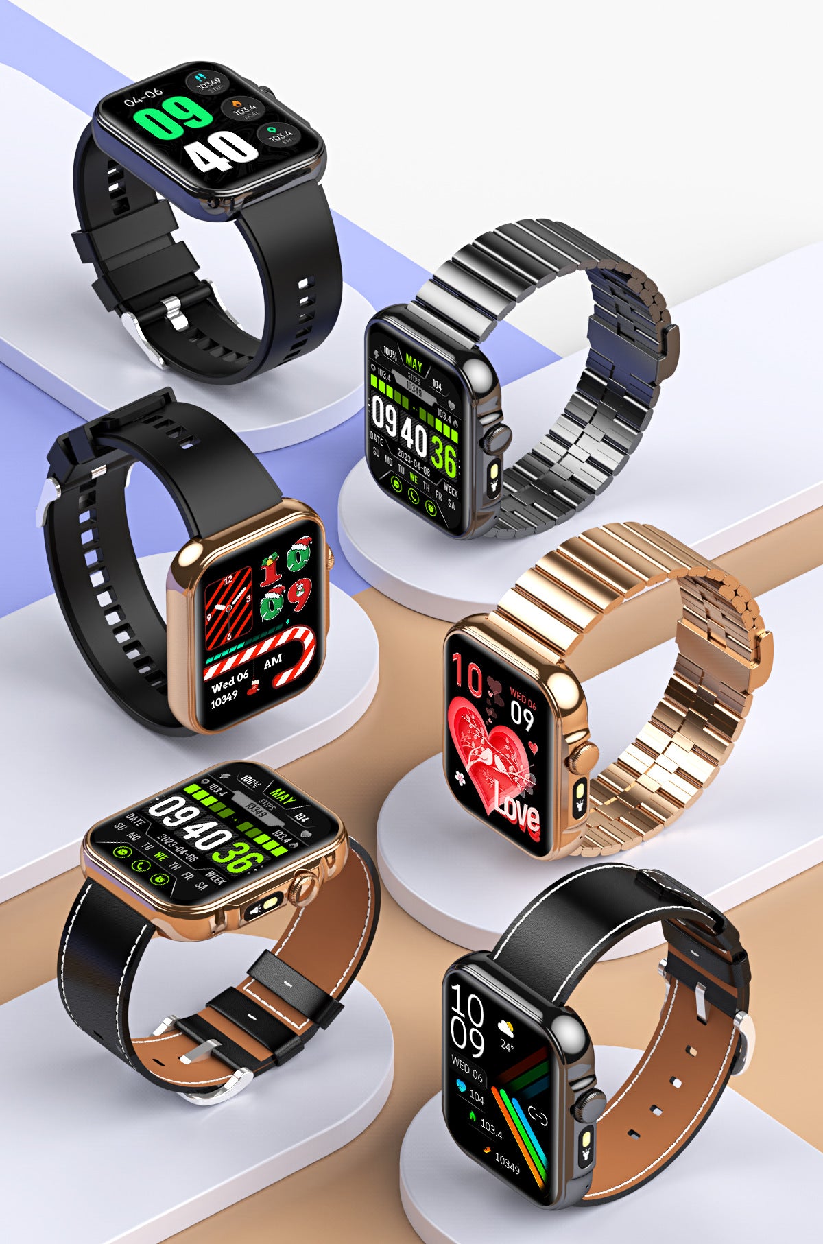 HDT11Smart Watch Bluetooth Call Music Voice Assistant Healthy Sleep Flashlight Bracelet New Style