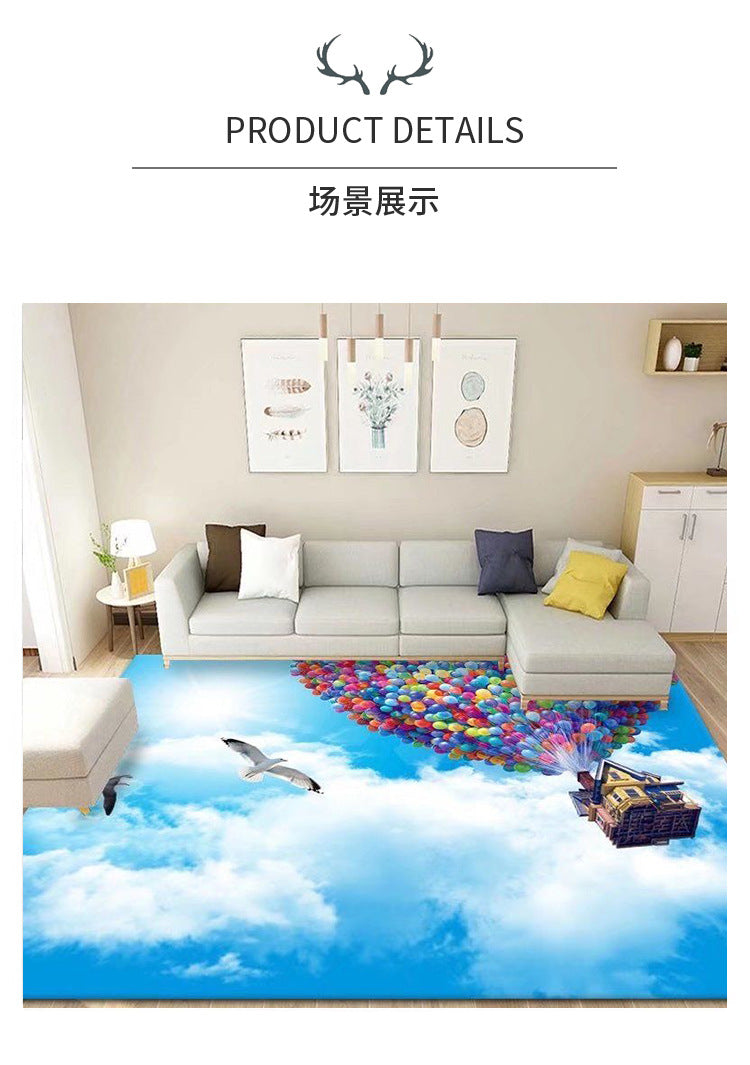 Living Room Carpet Stain-Resistant Easy to Clean Sofa Coffee Table Rug Home Insulation Silent Simple Style Non-Slip Crystal Velvet Carpet
