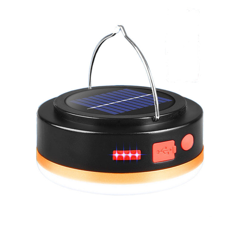 Solar rechargeable tent light with five lighting modes red and white light LED Camping Light Household Power Outage Emergency Light USB Charging