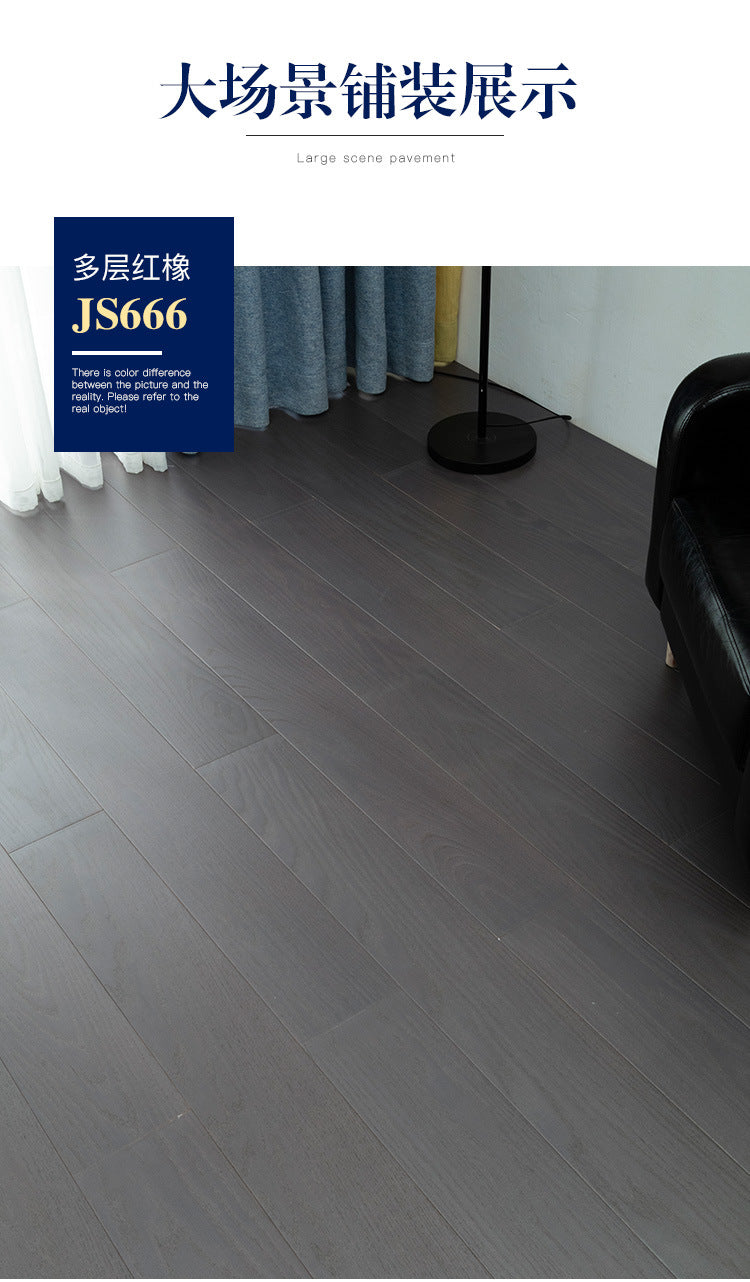 One square meter is also wholesale price Metallic Shiny Texture Sealing Wax Locking Floor Heating Red Oak Multi-layer Solid Wood Flooring
