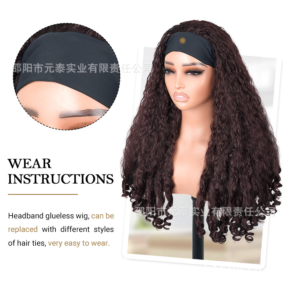 Africa Afro YAKI curly Ribbon Hair Band Curly Hair Chemical Fiber Wig headband wigs