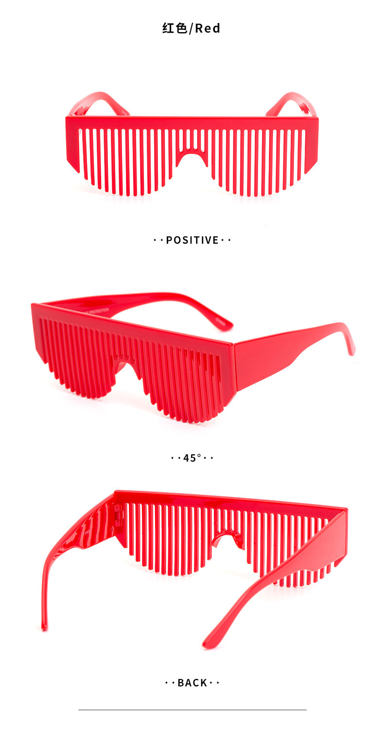 Christmas Costume Creative Comb Sunglasses for Women Multifunctional Gradient Party Blinds Sunglasses Trendy Internet Celebrity