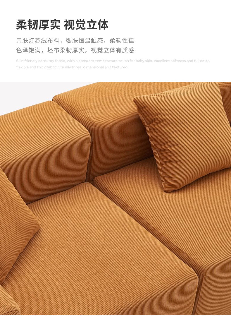 Fully Compressed Sofa Compression Sofa Corduroy Fabric Sofa for Home Living Room Straight Sofa Shipping and tax not included