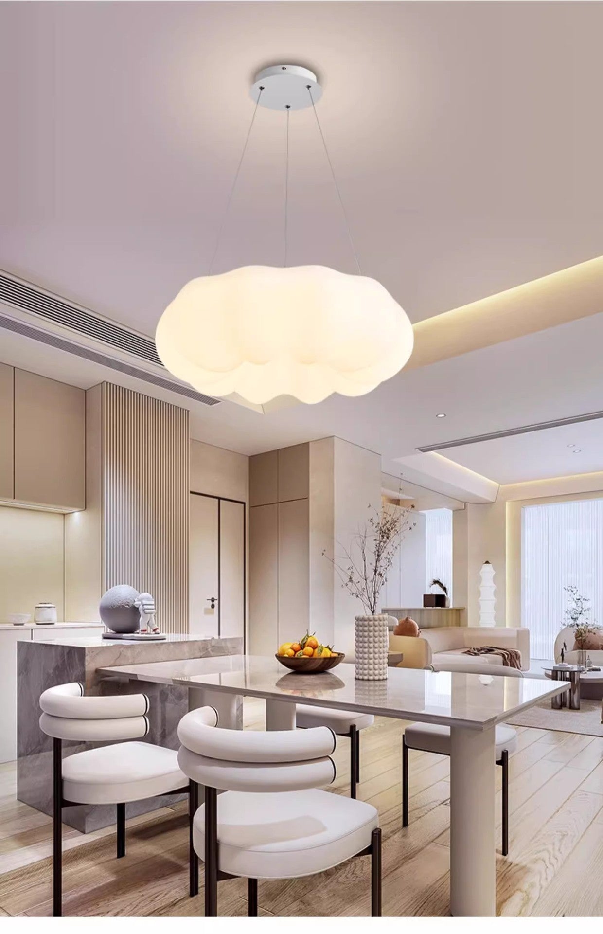 Pumpkin Ceiling Light Cream Style Creative Cloud Master Bedroom Light Round Kindergarten Princess Children's Room Light