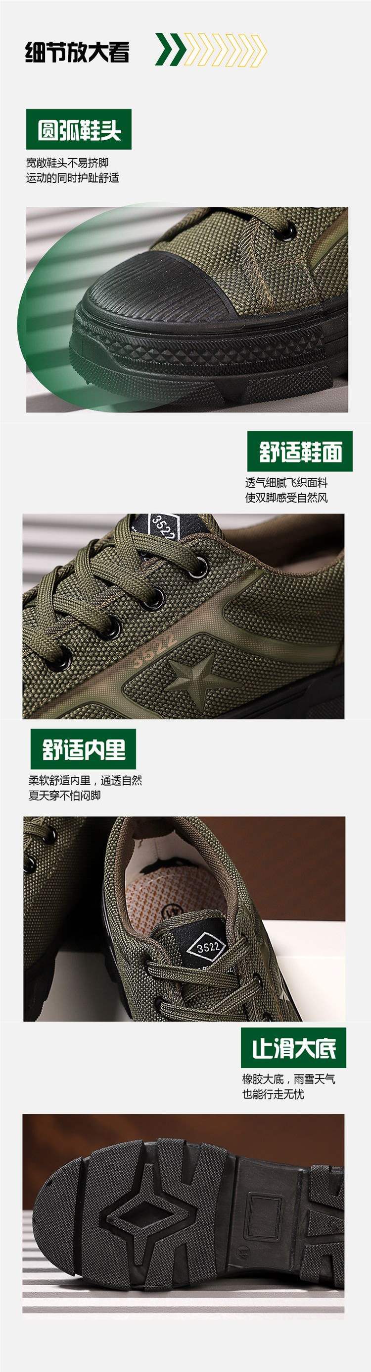 New Five-Star Liberation Shoes for Men, Non-Slip, Wear-Resistant, Suitable for Construction Sites, Military Training, Labor Protection, Low-Cut Canvas, Breathable, Odor-Resistant Rubber Shoes