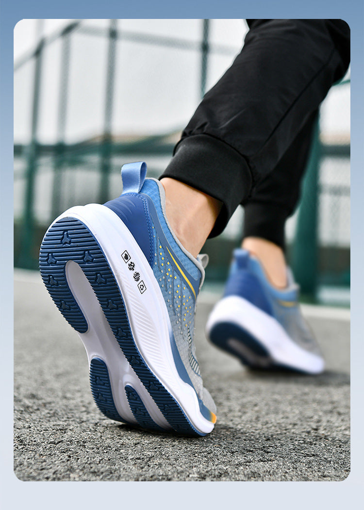 Spring and summer new style comfortable breathable running shoes racing soft sole shock-absorbing youth boys' wear-resistant non-slip sports shoes