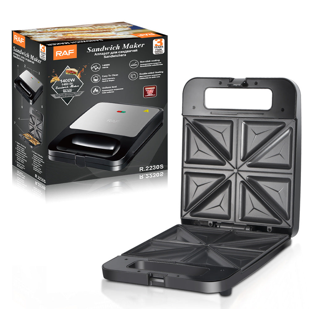 RAF European Standard Household Striped Breakfast Maker Internet Celebrity Mini Sandwich Maker Light Food Machine Baking R.2230S