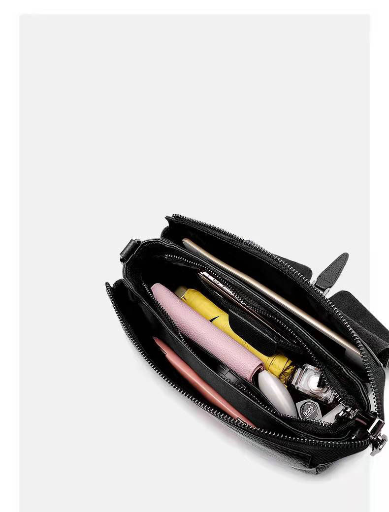 Women's Genuine Leather Bag for Middle-aged Moms, Large Capacity Soft Cowhide Underarm Bag, Single Shoulder Crossbody Bag, Shiling Bag, Spring New Model